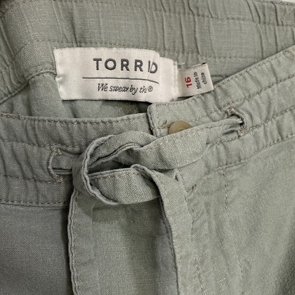 TORRID Linen Sage Green Drawstring Short Plus Size Short Sz 16 - Picture 4 of 10